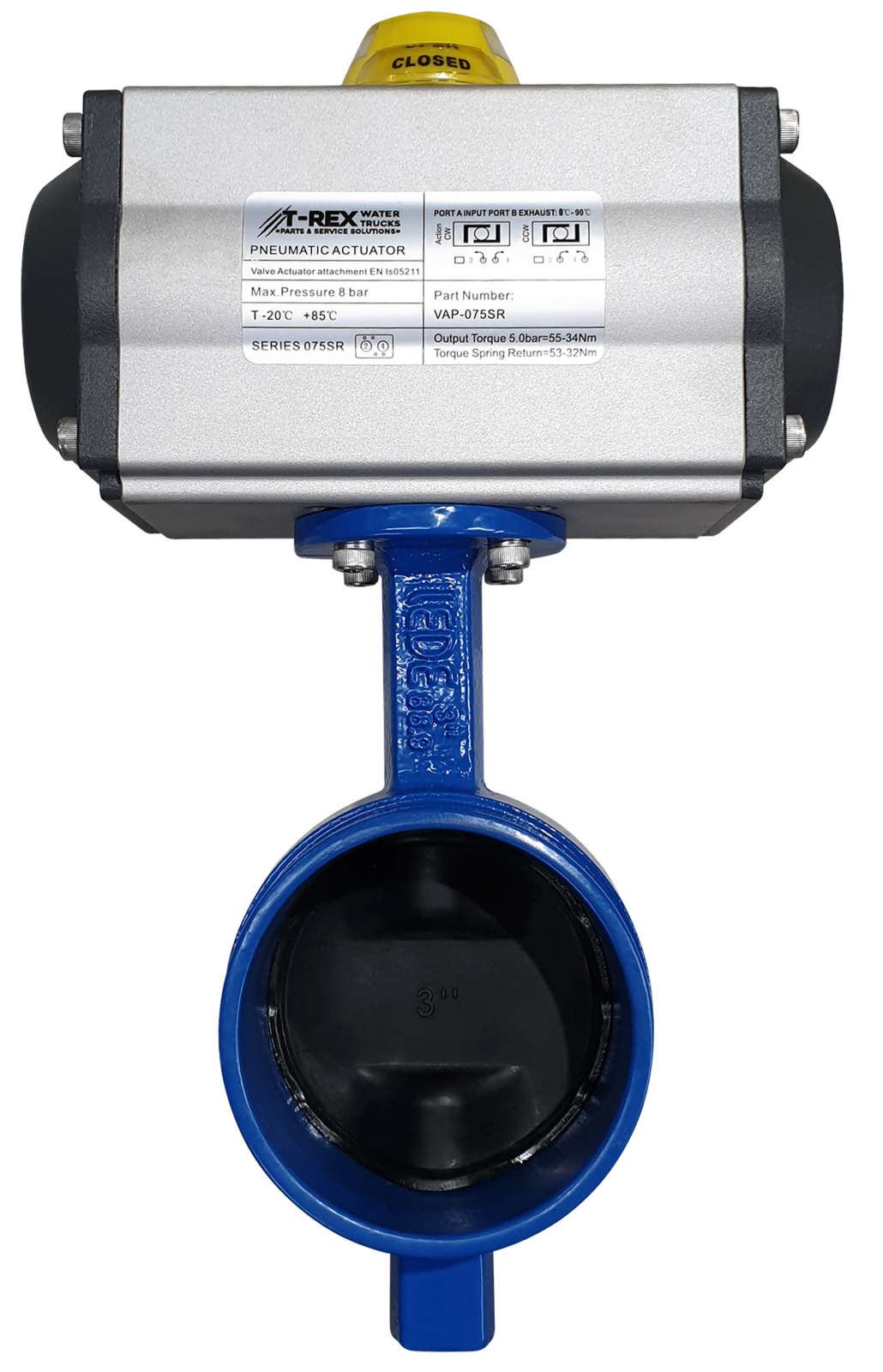 Air Actuated Grooved Butterfly Valve