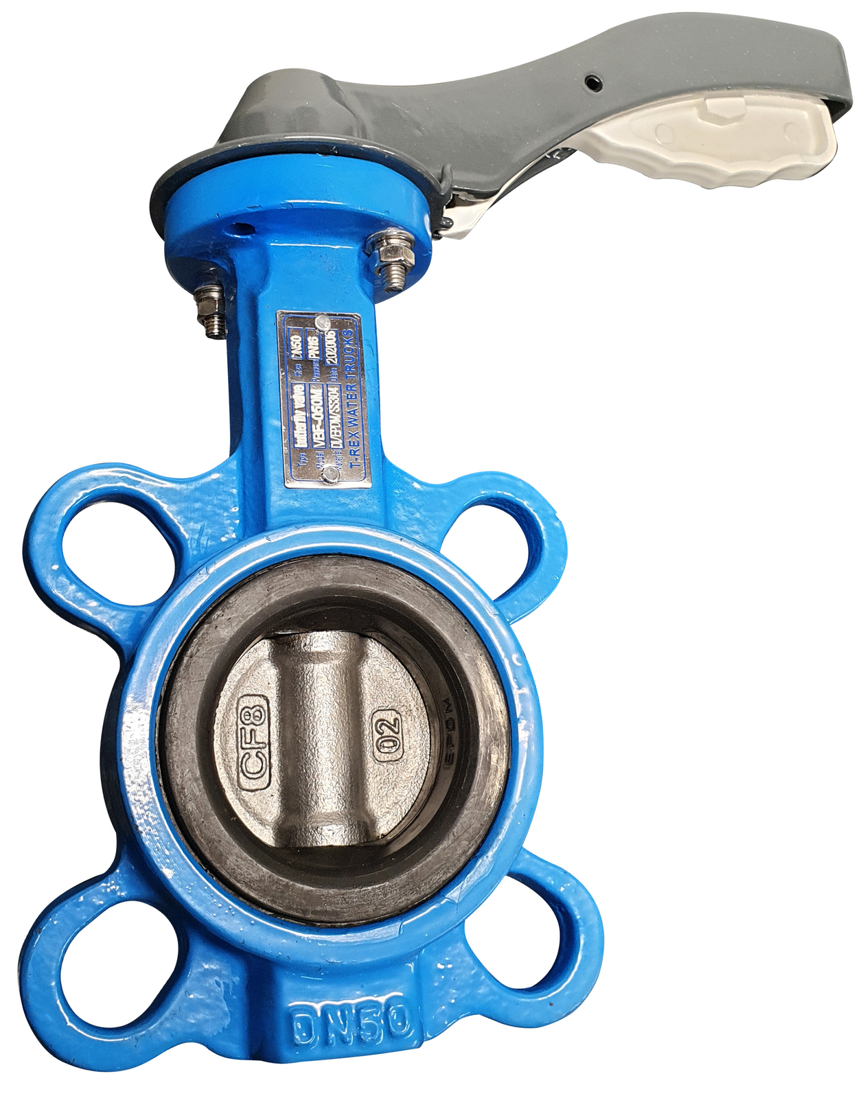 CAST IRON MANUAL BUTTERFLY VALVE WITH 316 STAINLESS STEEL DISC