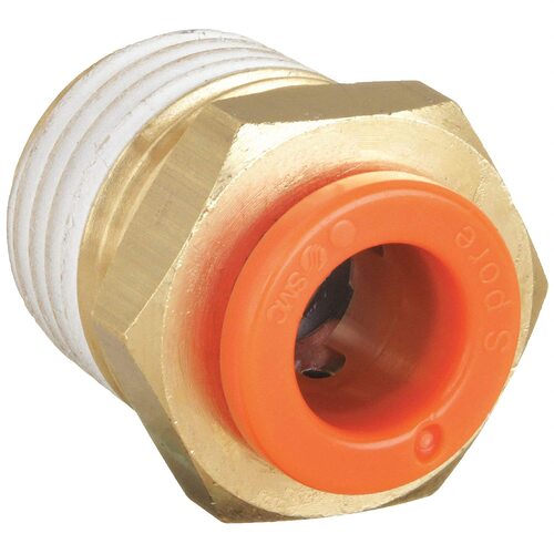 Straight Fitting Push fit to thread 1/4 Tube to 1/4BSPT