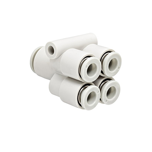 Push-to-Connect Tube Fitting, Different Diameter Double Union Way, 4 mm x 6 mm Tube OD