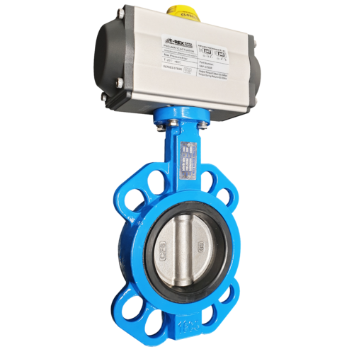 CAST IRON DOUBLE ACTING BUTTERFLY VALVE WITH 304 STAINLESS STEEL DISC - PN16 16 Bar